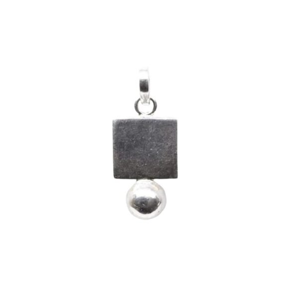 Pure Silver Square Ball Pendant - Image 2