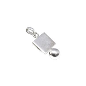 Pure Silver Square Ball Pendant